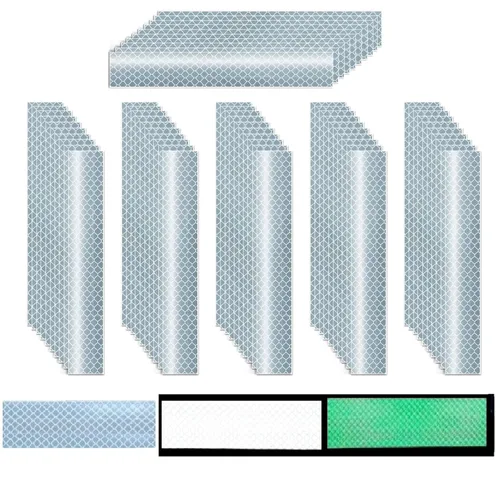 Miniatura 156 de Cinta reflectante blanca de 4 pulgadas, adhesivo de seguridad de advertencia impermeable para exteriores (10 pies)
