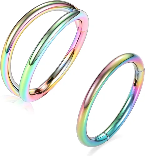 Miniatura 10 de GAGABODY 2 piercings para la nariz, calibre 20G, 18G, 16G, 14G, 12G, 10G, 8G, acero quirúrgico, tabique, cartílago, hélice, trago, concha, daith