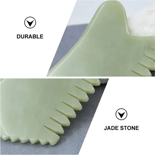 Miniatura 3 de Healifty Masajeador de cuero cabelludo con peine de jade, peine masajeador de cabello de jade verde natural para masaje de cabeza y relajación