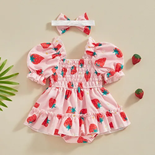 Miniatura 34 de Mameluco de verano para niña, sin mangas, vintage, con burbujas, vestido de mameluco lindo y diadema