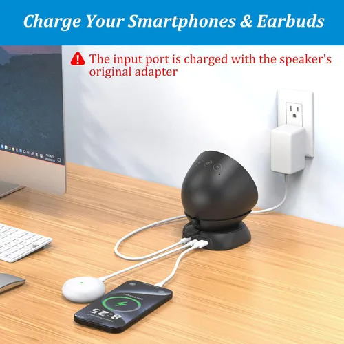 Miniatura 3 de PlusAcc Soporte para Spot con puertos de carga USB-C y USB-A, soporte de escritorio para teléfonos celulares y auriculares, diseño que ahorra Negro