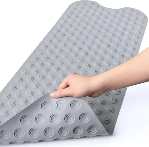 Miniatura 10 de Bligli Tapete para bañera antideslizante sin ventosas, 39 x 16 pulgadas, extra largo, para ducha, baño, lavable a máquina, de goma natural