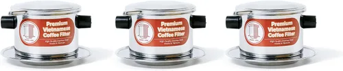 Miniatura 7 de Juego de filtros de café vietnamita También se le conoce como cafetera vietnamita o prensa extragrande, Acero inoxidable