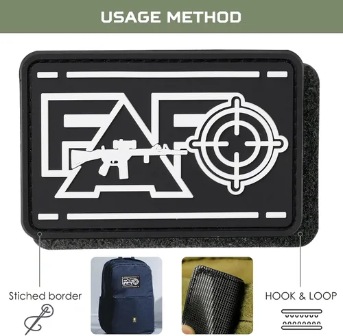 Miniatura 7 de OCQOTAT FAFO - Parches tácticos con gancho y bucle, con protección de PVC para joder y descubrir, divertido parche para chaleco, mochilas, Black