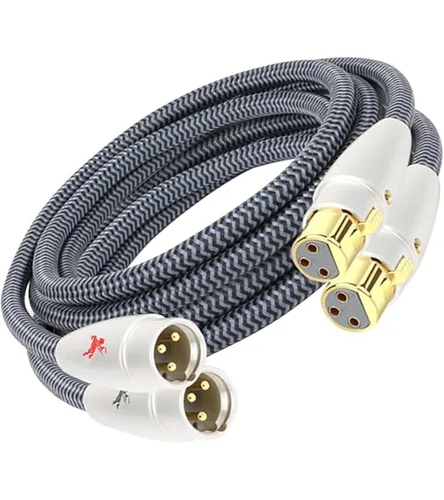Cable XLR equilibrado, paquete de 2, macho a hembra, 3 pines, 2.4 pies/2.5 ft, chapado en oro de 24 quilates