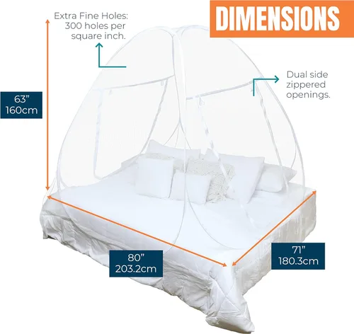 Miniatura 2 de MEKKAPRO Carpa con Mosquitera – Gran envolvente de carpa de malla plegable de 80" x 71" x 63", diseño desplegable portátil, pantalla de agujeros