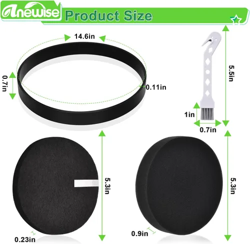 Miniatura 3 de Anewise Filtro y correa de repuesto para Bissell 2258 2492 2252 2254 2489 2486 2260 para aspiradora giratoria Cleanview Powerlifter Rewind