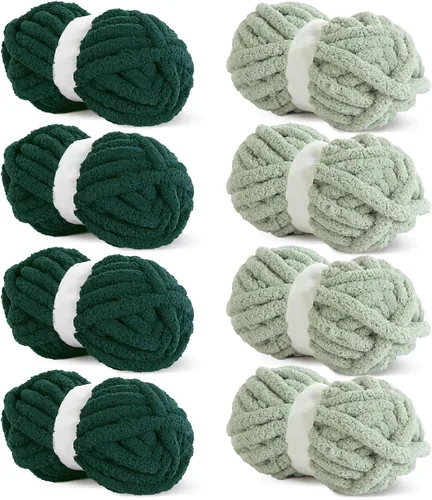 Miniatura 31 de HOMBYS Hilo de felpilla gruesa para tejer a mano, hilo gigante súper voluminoso para tejer a mano, hilo de felpa suave de 3/4 pulgadas de grosor 4