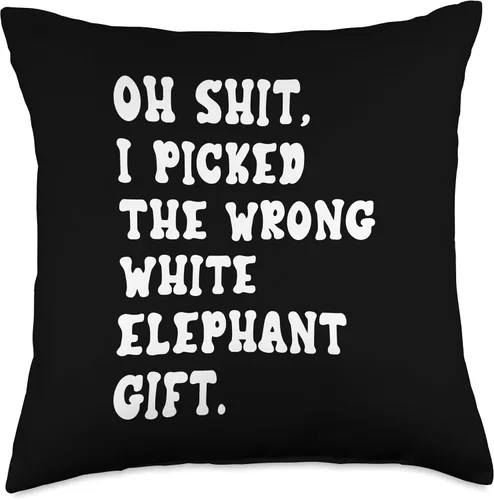 Miniatura 5 de Funny Oh Shit White Elephant Gifts for Adults Humorous Oh Shit - Almohada de elefante blanco para adultos menores de 15 años, 20 pulgadas, 16 x 16