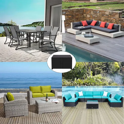 Miniatura 3 de Fundas resistentes para muebles de patio, impermeables, de 24 x 24 x 24 pulgadas, juego de fundas para muebles de patio, fundas para muebles