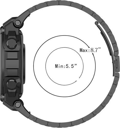 Miniatura 8 de FitTurn Compatible con las correas Amazfit T-Rex, pulsera elegante de repuesto de acero inoxidable sólido de metal ajustable con herramientas