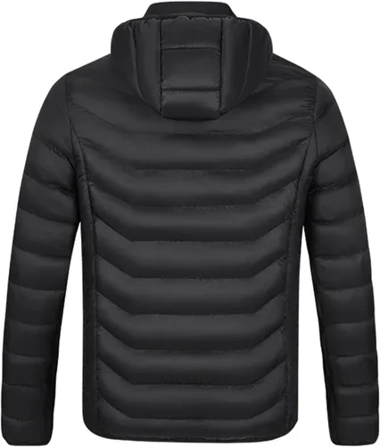 Miniatura 6 de Chaleco térmico unisex acolchado acolchado con capucha recargable USB para invierno cálido abrigo bolsillo
