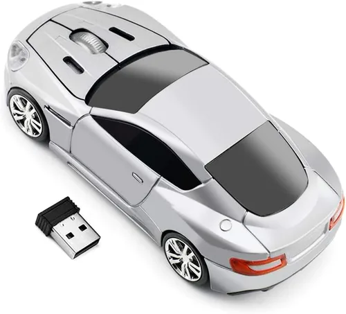 Miniatura 3 de Inalámbrico Coche Deportivo Ratón Ordenador Portátil Ratones Ópticos Ratones USB 2.4GHz (Plata)