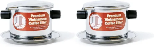 Miniatura 12 de Juego de filtros de café vietnamita También se le conoce como cafetera vietnamita o prensa extragrande, Acero inoxidable
