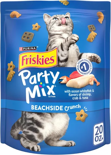 Miniatura 16 de Golosinas para gatos Purina Friskies, Party Mix Beachside Crunch - Bolsa de 30 onzas