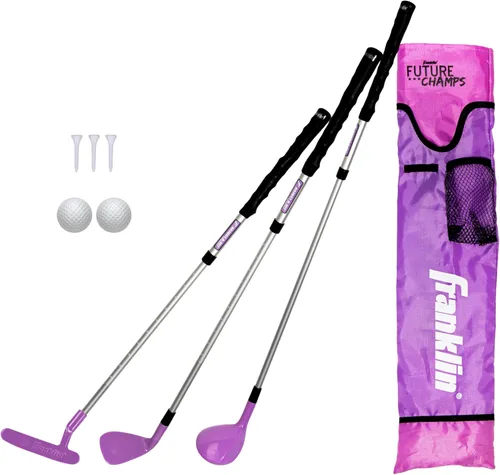 Franklin Sports Juego de Golf para Niños - Juego de Palos de Golf de Plástico Ajustable para Jóvenes - Juego de Golf de Plástico para Niños con