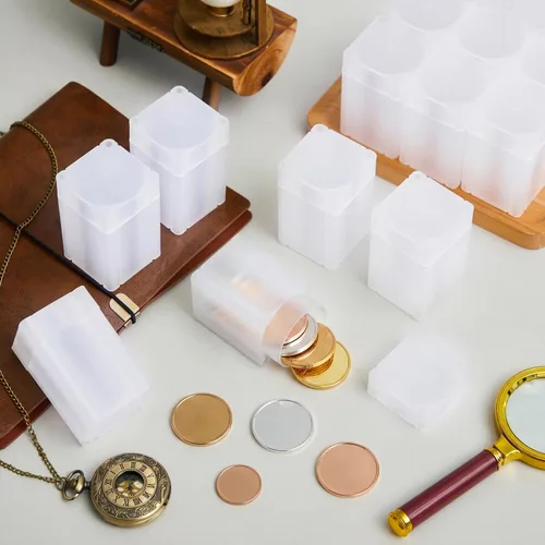 Miniatura 7 de Qunclay Paquete de 20 tubos cuadrados para monedas de 1.598 in para águilas plateadas, soportes para monedas para dólares de Morgan y de la Paz