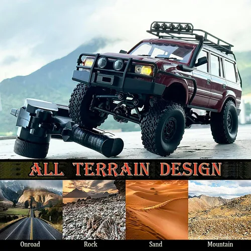 Miniatura 4 de WPLDEWAN RC Crawler WPL C54-1 RC Truck 1/16 RC Rock Crawler 4x4 Camión de control remoto todoterreno todo terreno RTR proporcional 260 motor