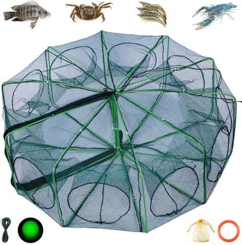 La trampa de pesca plegable mágica, red de pesca plegable, red de trampa de pesca fortalecida autoplegable 2024, trampas de pececillos para peces de