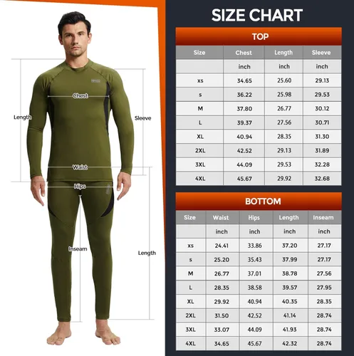 Miniatura 6 de Conjunto de ropa interior térmica para invierno equipo de caza deportivo capa base parte inferior peso medio