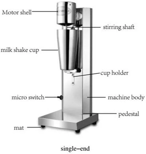 Miniatura 4 de Máquina comercial de batido de acero inoxidable, mezclador de bebidas, 110 V, 60 Hz, máquina de helados, exprimidores de batidos para té con leche