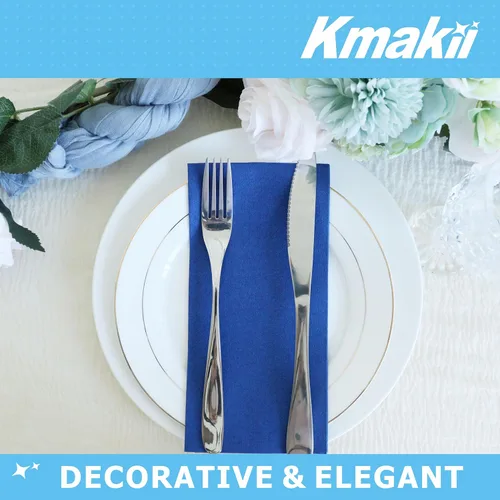 Miniatura 2 de KMAKII Paquete de 100 servilletas de papel de 2 capas de alta calidad, suaves, absorbentes, toallas desechables para bodas, fiestas, cenas y eventos
