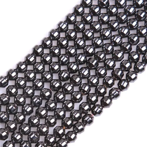 Miniatura 18 de HAAMIIQII 35 piezas de cuentas de gema suelta de hematita negra natural de 12 mm en forma circular, cuentas de piedra espaciadora para hacer