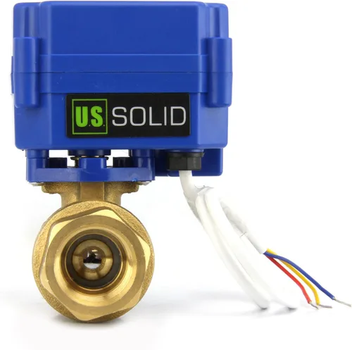 Miniatura 15 de Válvula de bola motorizada de 1/2 pulgada U.S. Solid Brass 9-24V AC/DC de 3 cables con cierre automático de puerto completo con anulación manual