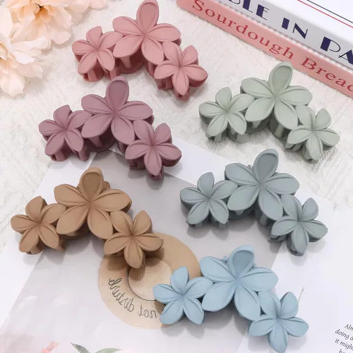 Miniatura 17 de AHONEY 6 pinzas de garra con flores, pinzas para el cabello lindas para mujeres, pinzas de sujeción fuerte, pinzas de garra para el cabello