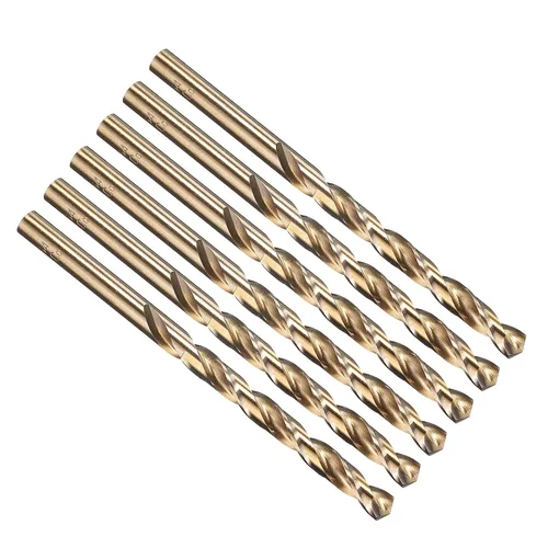 Miniatura 238 de PATIKIL Broca Jobber de 0.039 in, vástago recto M35 cobalto 5% acero de alta velocidad 135° acabado dorado para metal duro de acero inoxidable - 2