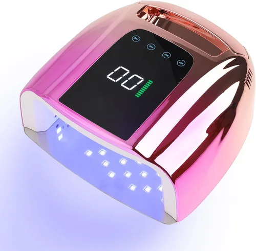 Miniatura 9 de Lámpara de uñas LED UV recargable, secadora de uñas inalámbrica de 96 W, luz de curado de esmalte de uñas de gel UV inalámbrico con 42 cuentas LCD