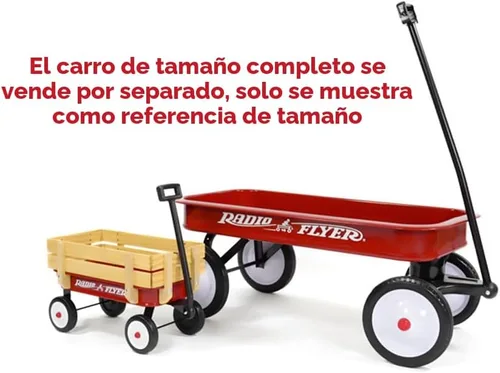 Miniatura 2 de Radio Flyer Mini vagón de acero y madera para niños, vagón de juguete de 19 pulgadas para niños de 1.5 años en adelante, versión de tamaño de juego