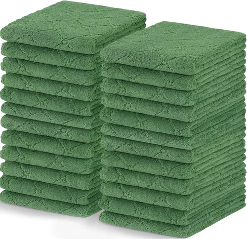 Miniatura 49 de Homaxy - Paquete de 12 trapos de cocina (10 x 10 pulgadas, morado), de terciopelo coral, supersuaves y absorbentes, de secado rápido, paño