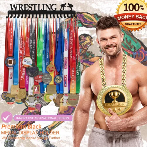 Miniatura 5 de Medal Hanger Display - She Believed She Could She Did - Personalized Medal Holder for Sport Race Runner Sturdy Steel Metal Plaque Over 63 Medals