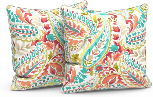Miniatura 135 de LVTXIII Juego de 2 almohadas lumbares para patio, 12 x 20 pulgadas, resistentes a la decoloración, para exteriores con interiores, cojines lumbares
