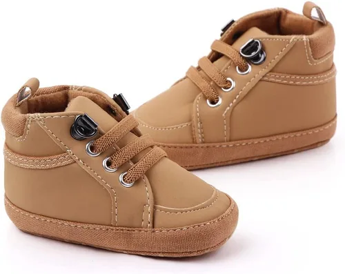 Miniatura 2 de Sekantrol Zapatos de cuna para recién nacidos, para niños y niñas, suela de goma suave, zapatos para bebés, zapatos deportivos de moda de caña alta