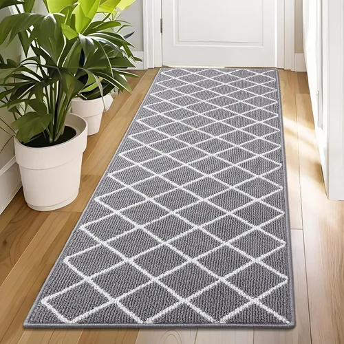 Miniatura 16 de Finchitty Alfombra para Puerta Interior, Resistente a la Suciedad y Absorbente, de Perfil Bajo, Antideslizante, Lavable, Alfombras de Piso