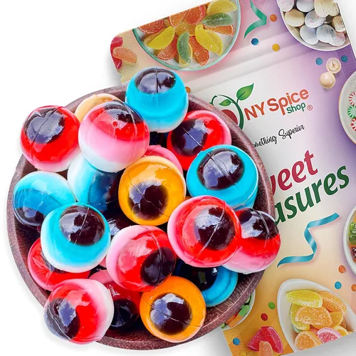 NY Spice Shop Gomitas de ojos 3D - 1 libra de gomitas de ojos realistas para decoraciones de fiesta - Gomitas de ojos comestibles espeluznantes para