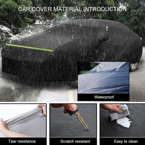 Miniatura 3 de Car Cover Compatible with Mazda Mazda2 Mazda3 Mazda5 Mazda6 All-Weather Protection Outdoor Car Cover Waterproof Windproof dust-Proof Anti-Snow Black