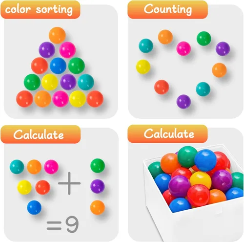 Miniatura 6 de Markdang 170 bolas de plástico a prueba de aplastamiento de 2.1 a 2.2 pulgadas para bebés y niños pequeños, 8 colores brillantes con bolsa
