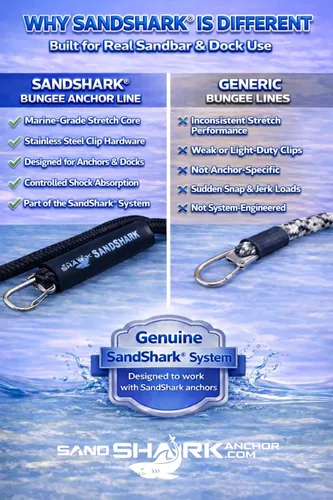 Miniatura 6 de SandShark Línea de muelle elástico de anclaje de alta calidad. Accesorios de barco Línea de anclaje que absorbe los golpes en anclajes y muelles