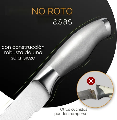 Miniatura 3 de Cuchillo de Pan Dentado Orblue con Borde Ondulado Súper Afilado de Acero Inoxidable Mejorado - Cortador de Pan Ideal para Rebanar Bagels Caseros