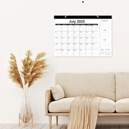 Miniatura 5 de Calendario de escritorio 2026-12 meses, de enero de 2026 a diciembre de 2026, calendario de escritorio 2026 con papel grueso, 12 x 17 pulgadas, Negro