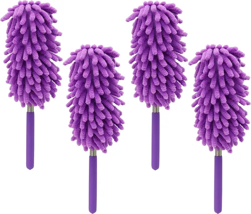 Miniatura 12 de Delicado plumero de microfibra, cómodo mango antideslizante, cabezal desmontable lavable, utilizado para limpiar automóviles, computadoras, aire