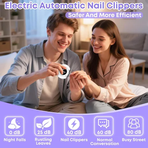 Miniatura 3 de Cortaúñas automático para personas mayores, cortaúñas eléctrico 3 en 1 con luz LED, batería recargable, cortaúñas para adultos, molinillo de uñas