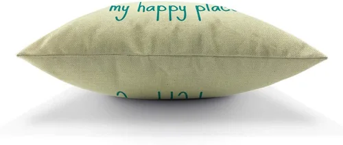 Miniatura 5 de AOYEGO My Happy Place - Funda de almohada con purpurina de playa, océano, olas de mar, verano, arena, cielo, naturaleza, bahía, con purpurina, 18 x