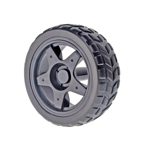 Miniatura 4 de 4PCS 2.559 in TT Motor Wheels Smart Car Chassis Robot Control remoto Ruedas de coche (negro)