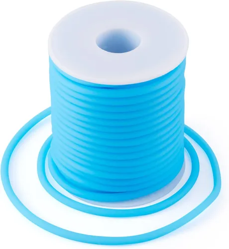 Miniatura 66 de FASHEWELRY 3 rollos de cables de goma huecos para tejer, cable de peluquero de 0.079 pulgadas (0.079 in), cables de silicona para tejer puntada