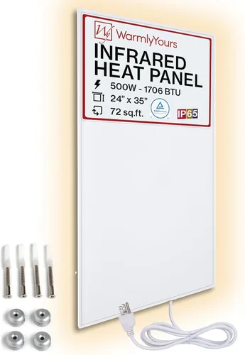 Miniatura 15 de Calentador infrarrojo montado en la pared de 24 x 47 pulgadas, calentadores eléctricos de ahorro de energía para uso en interiores de hasta 100 pies