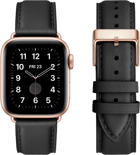 Miniatura 33 de Bandas cuadradas compatibles con Apple Watch de 38 mm, 40 mm, 41 mm, 42 mm, 44 mm, 45 mm, 49 mm, correa de muñeca de cuero genuino para iWatch SE